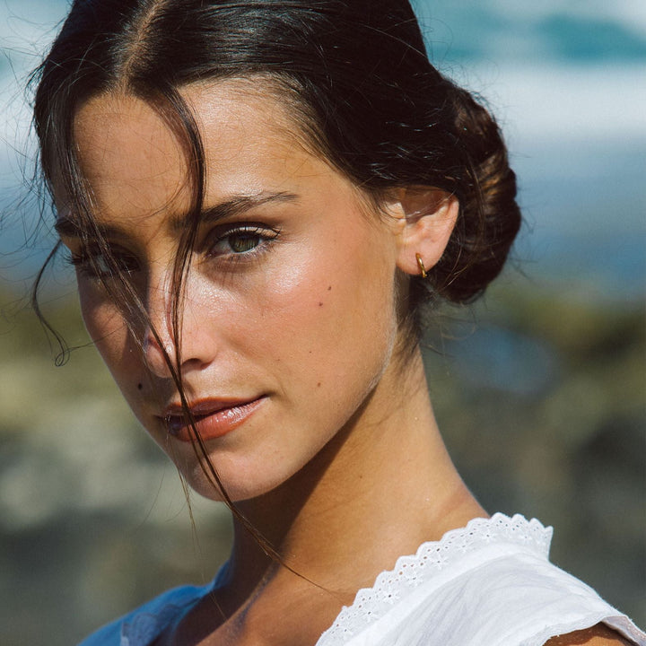 Women Tiny Huggie Earrings 18k Gold Stainless Steel Waterproof