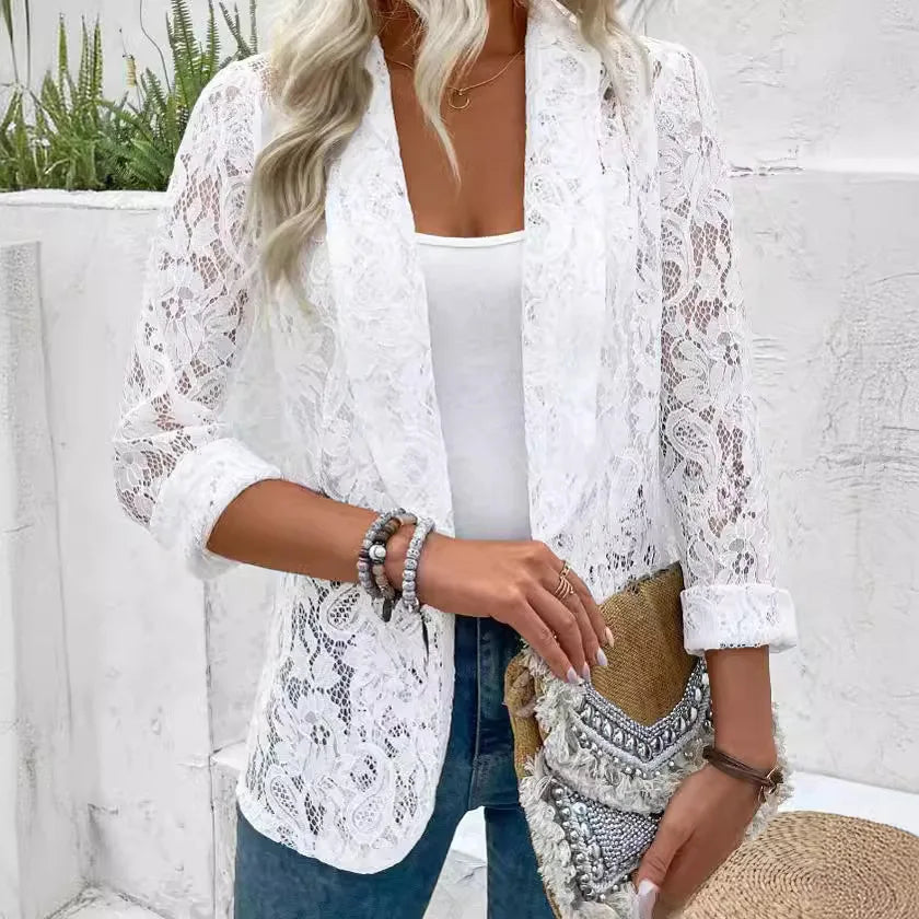 Women’s Lightweight Elegant Lace Blazer Jacket