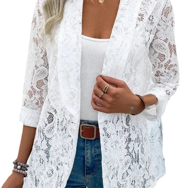 Women’s Lightweight Elegant Lace Blazer Jacket