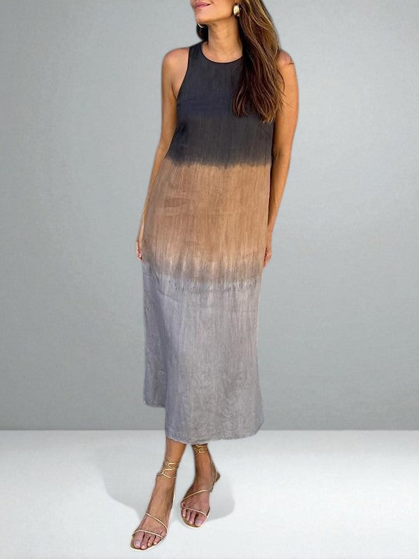 Printed Dress Women’s Cotton-Linen Lightweight Flowing Fit