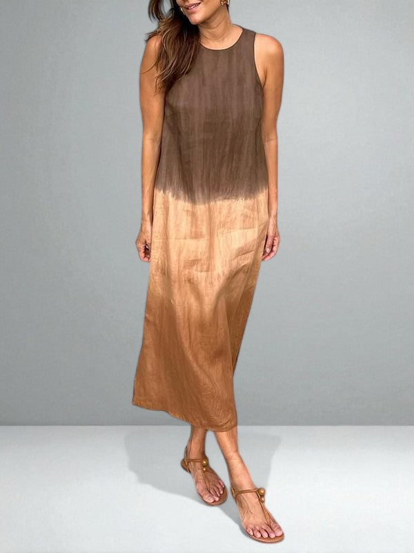 Printed Dress Women’s Cotton-Linen Lightweight Flowing Fit