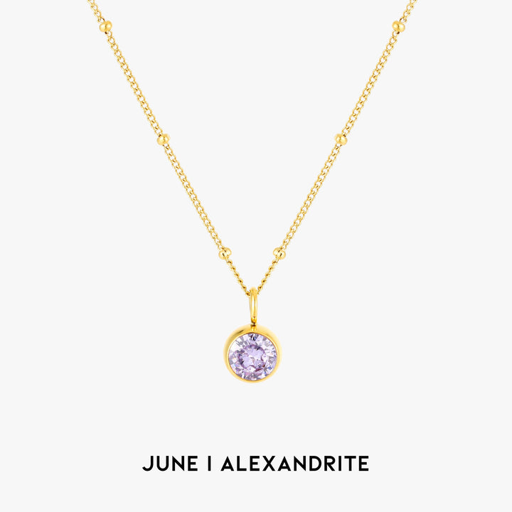 Birthstone Necklace  Personalized Jewelry for Women Stainless Steel