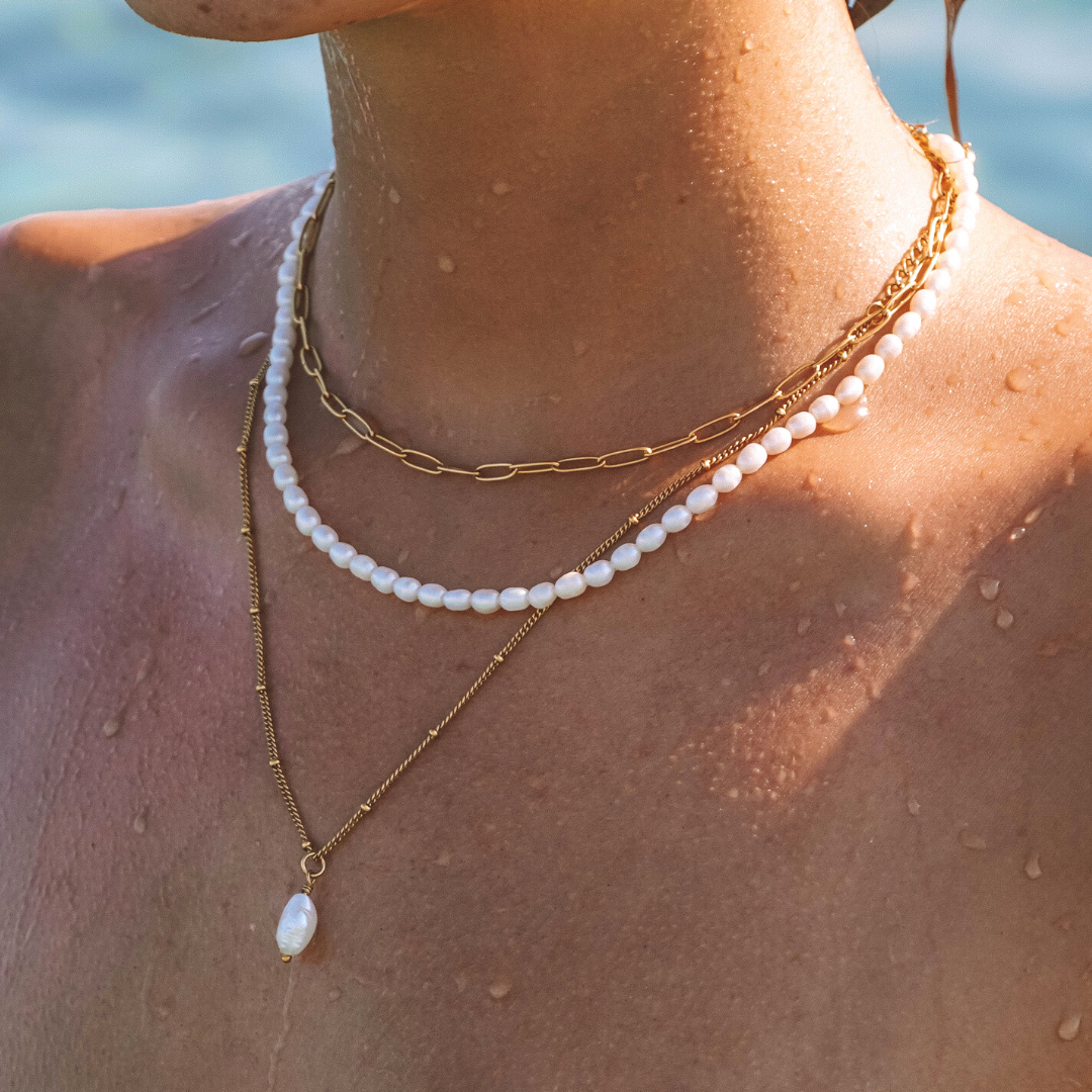 Cozumel Paperclip Choker Women’s Necklace  Adjustable Waterproof Hypoallergenic