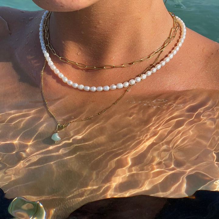 Cozumel Paperclip Choker Women’s Necklace  Adjustable Waterproof Hypoallergenic