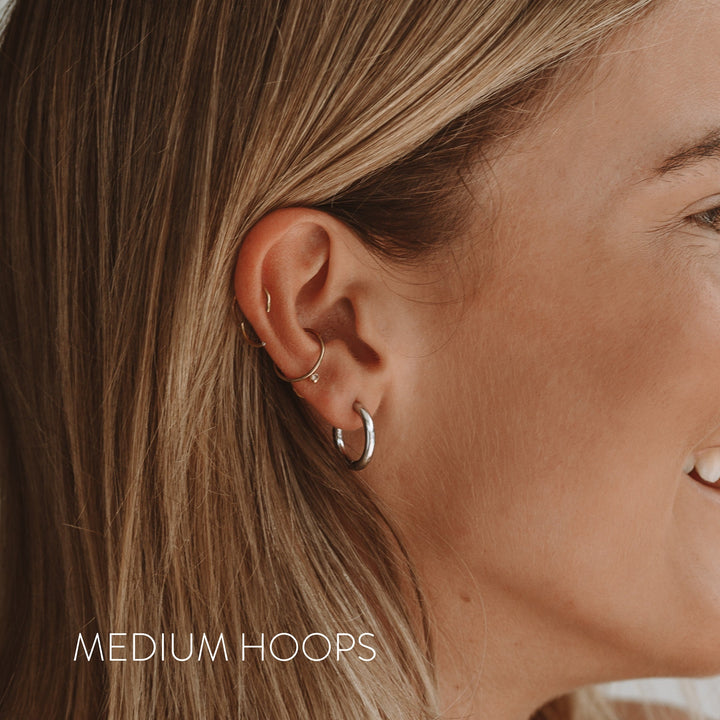 Women Earrings Classic 18K Gold Plated Stainless Steel Waterproof