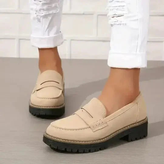 Mocassins épais pour femmes | Beige | Confort optimal grâce à leur semelle moelleuse