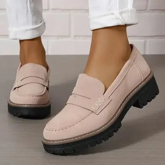 Mocassins épais pour femmes | Beige | Confort optimal grâce à leur semelle moelleuse