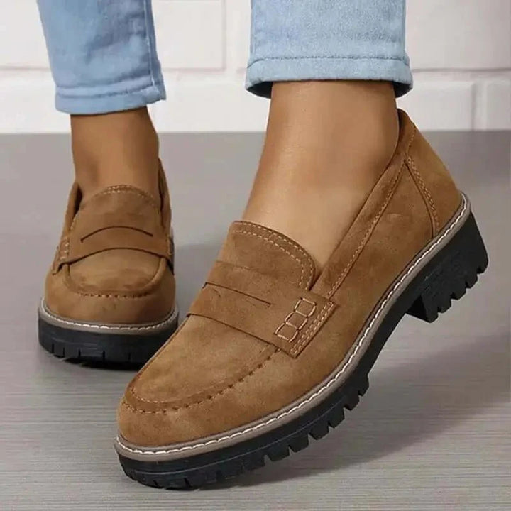 Mocassins épais pour femmes | Beige | Confort optimal grâce à leur semelle moelleuse