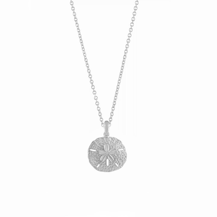 Sand Dollar Necklace Women Sterling Silver Adjustable Chain
