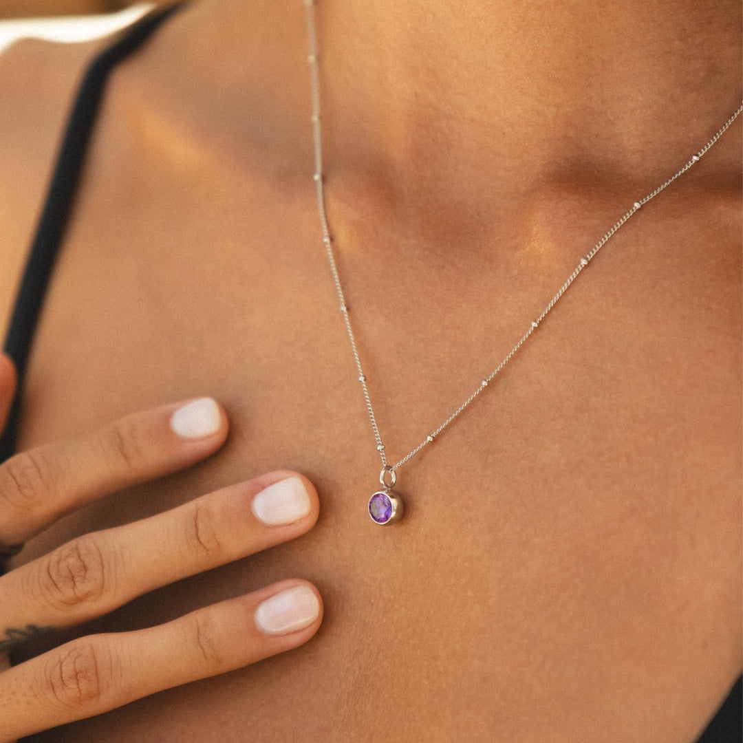 Birthstone Necklace  Personalized Jewelry for Women Stainless Steel