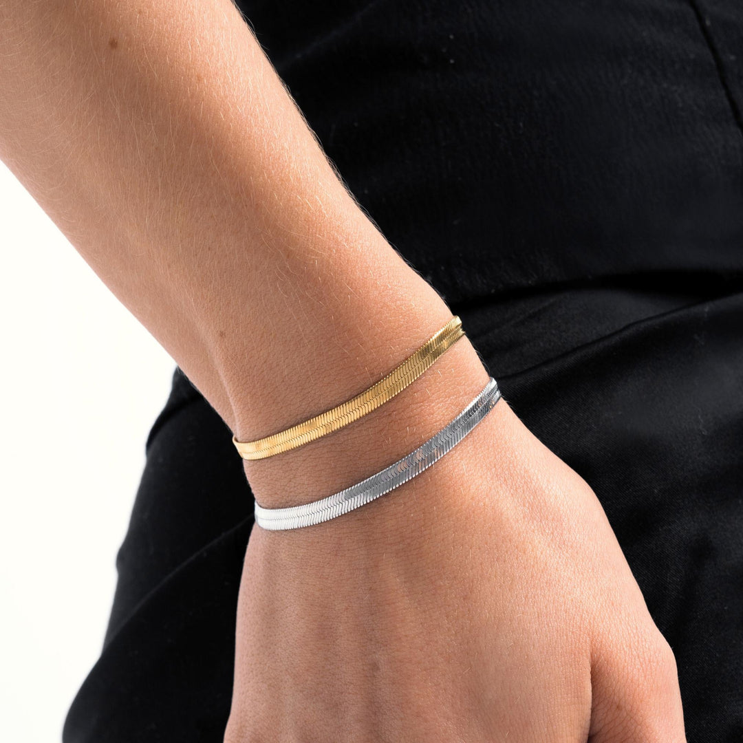Herringbone Bracelet Women Stainless Steel Waterproof & Adjustable