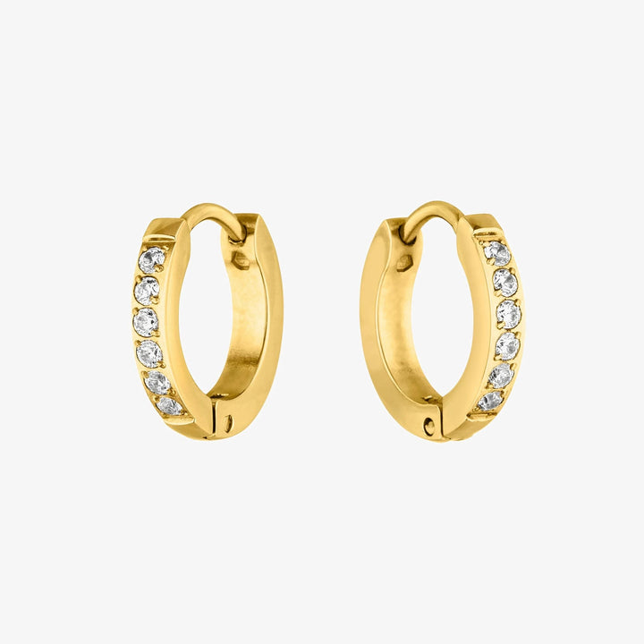 Women Earrings Tiny Gold Zirconia 18k Gold Plated