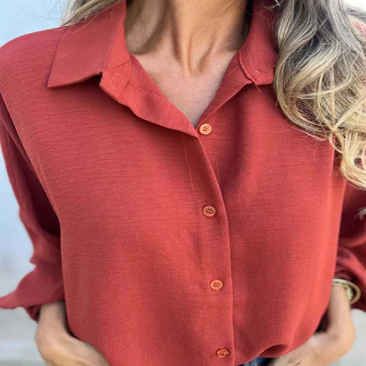 Women’s Elegant Puff Sleeve Blouse with Button Front
