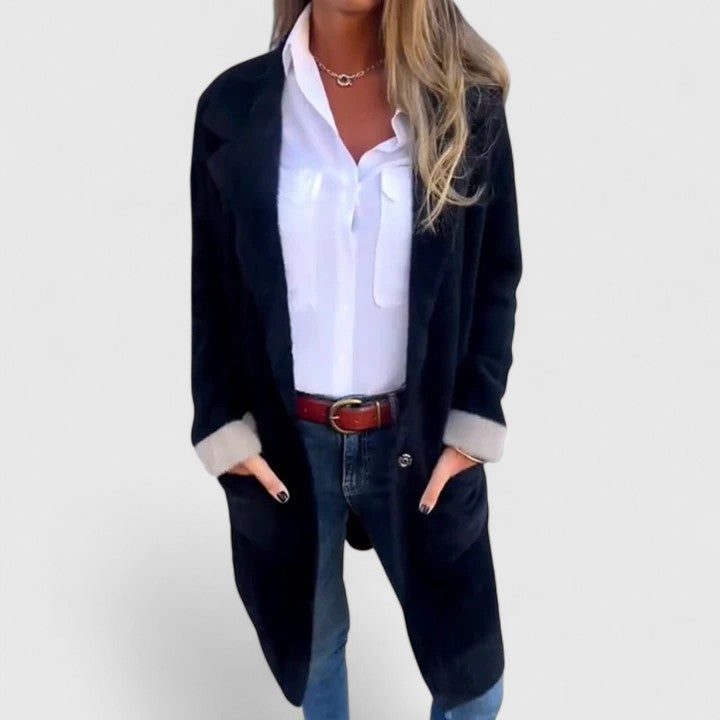 Women's Flattering Mid-Length Knit Blazer