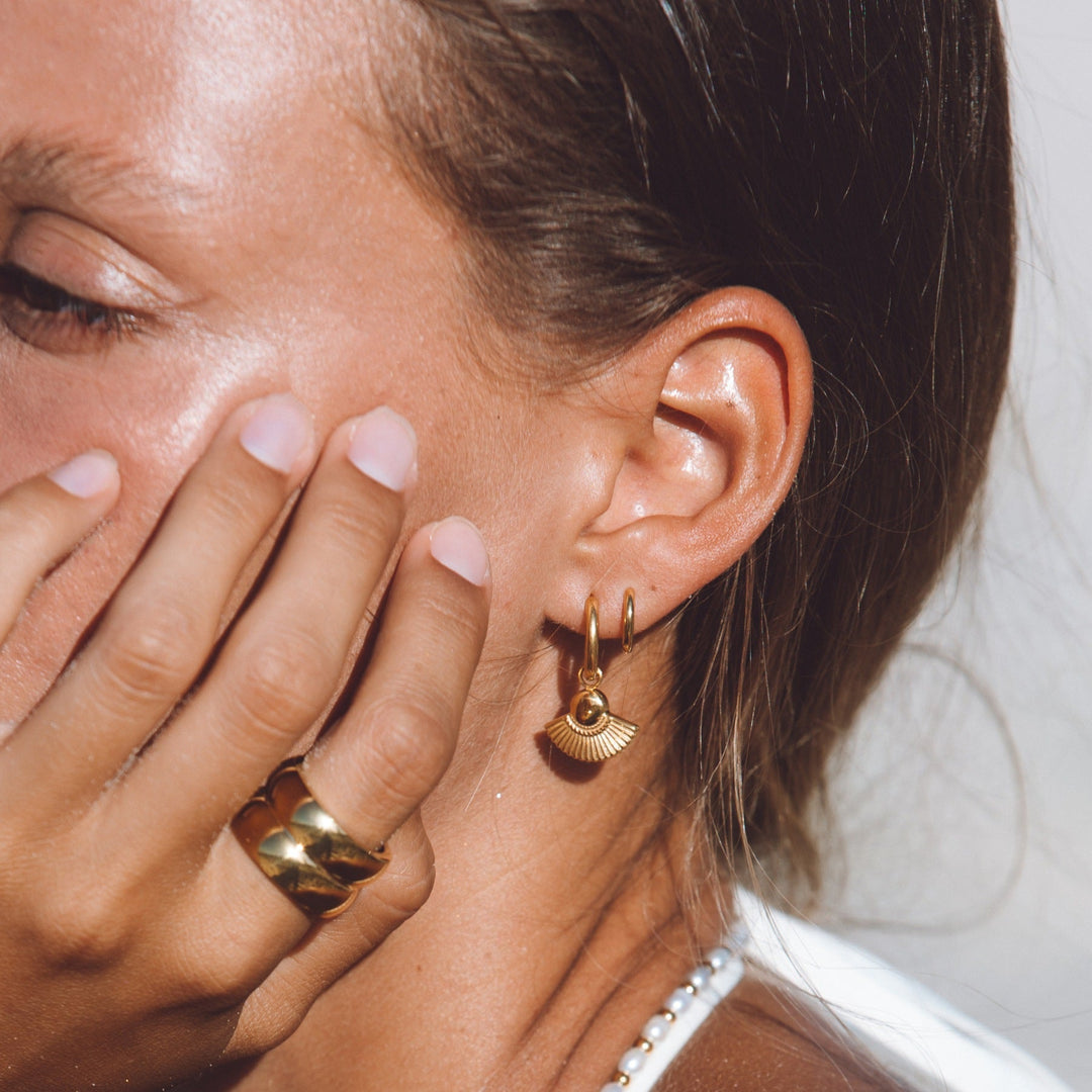 Women Tiny Huggie Earrings 18k Gold Stainless Steel Waterproof