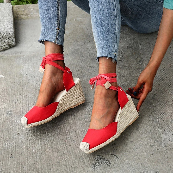 Women’s Cozy Lace-Up Wedge Espadrilles