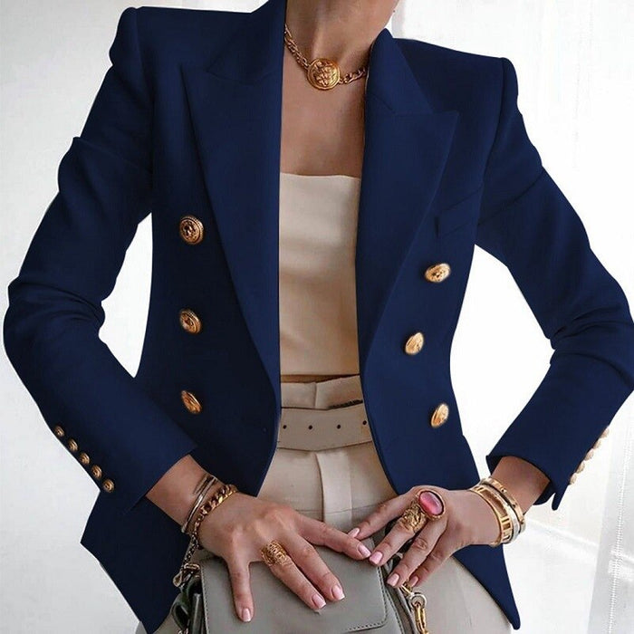 Women's Black Tailored Double-Breasted Blazer
