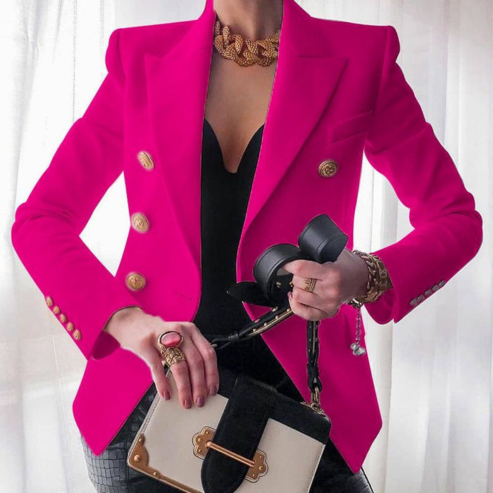 Women's Black Tailored Double-Breasted Blazer