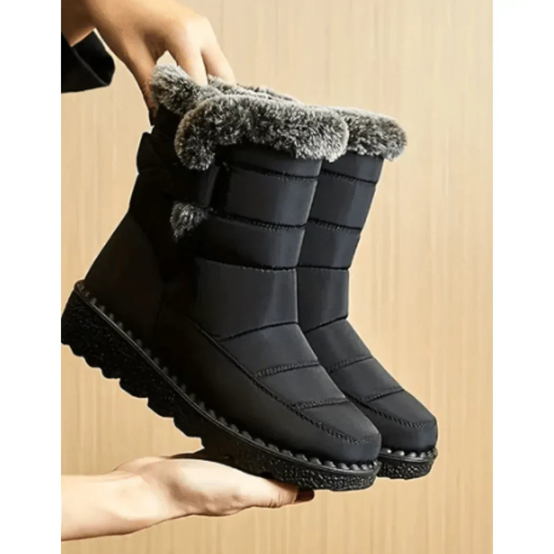 Bottes d'hiver chaudes et isolées à enfiler pour femmes